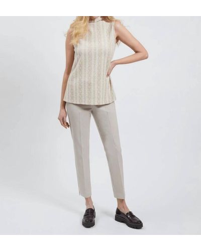 Estelle and Finn Front Zip Ankle Pant In Gray - Natural