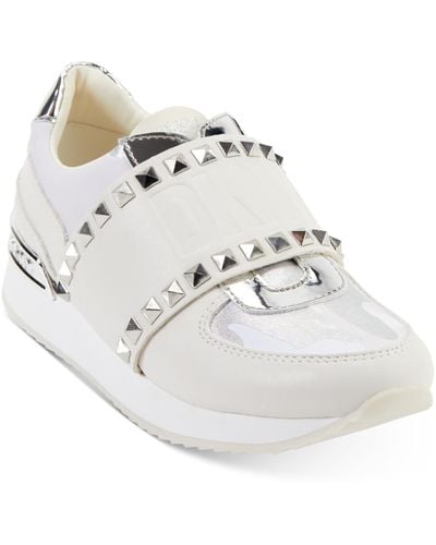 DKNY Marlin Studded Lifestyle Slip-on Sneakers - White