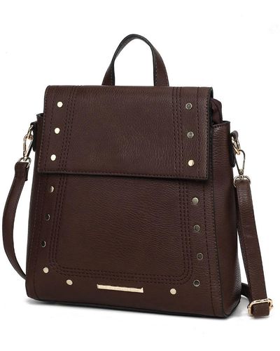 MKF Collection by Mia K Elke Vegan Leather Convertible Backpack Bag By Mia K - Brown