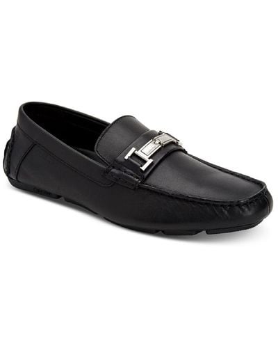 Calvin Klein Magnus Leather Slip On Loafers - Black