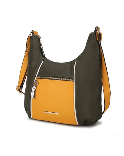 MKF Collection by Mia K Lavinia Color-block Vegan Leather 's Shoulder Bag - Yellow