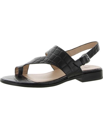 Naturalizer Eris Leather Toe Loop Slingback Sandals - Black