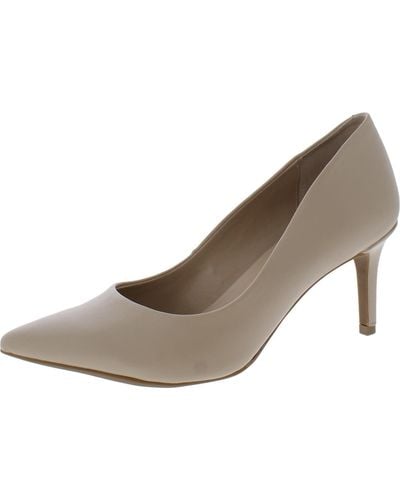 Alfani Padded Insole Faux Leather Pumps - Natural