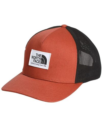The North Face Keep It Patched Nf0a3fkdlv4 Bronze Trucker Hat Os Dtf962 - Red