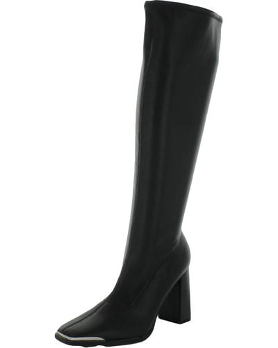 BarIII Haydin Dressy Square Heel Knee-high Boots - Black