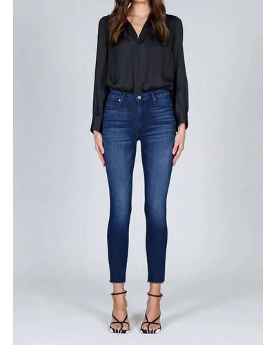 Black Orchid Carmen High Rise Ankle Fray Jeans - Blue