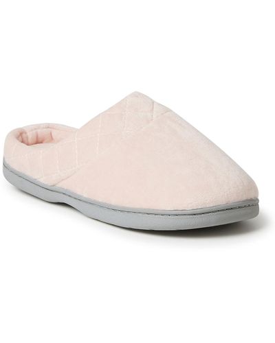Dearfoams Darcy Quilted Cuff Velour Clog Slipper - Pink