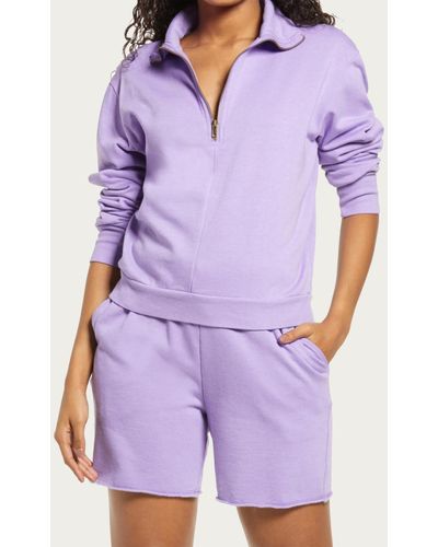 AFRM Canon Fleece Half-zip Sweatshirt - Purple