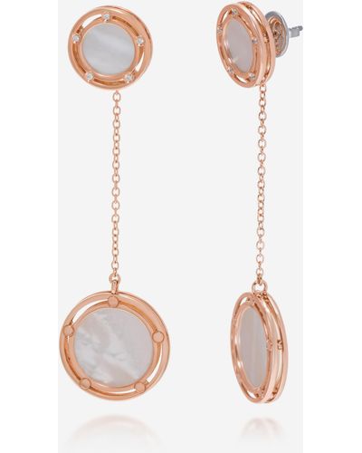 Damiani D. Side 18k Rose Gold Diamond And Mother Of Pearl Drop Earrings 20080280 - Pink