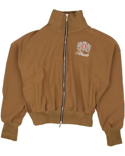 Rhude Cotton Logo Brentwood Track Jacket - Brown