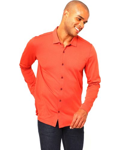 VELLAPAIS Lucena Long Sleeve Shirt - Orange