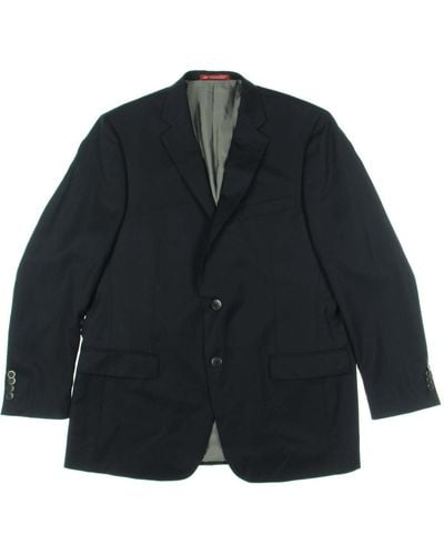 Hart Schaffner Marx Wool Long Sleeve Two-button Blazer - Black