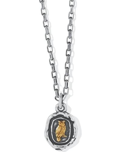 Brighton Ferrara Virtue Owl Pendant Necklace - Metallic
