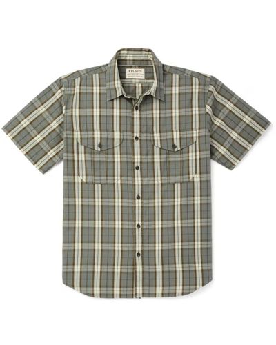 Filson Men's Washed Short Sleeve Feather Cloth Shirt - Multicolor