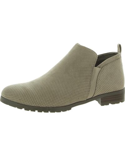 Dr. Scholls Rollin Faux Suede Slip On Ankle Boots - Green