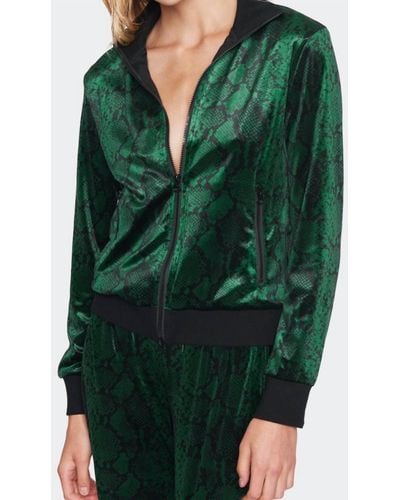 Pam & Gela Stripe Snake Track Jacket - Green
