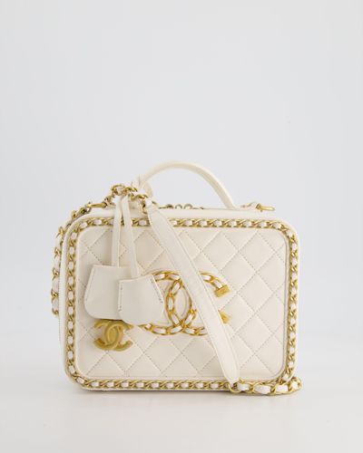 Chanel Medium Cc Filigree Vanity Case Bag - Natural