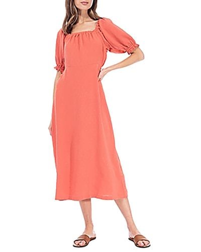 B Collection By Bobeau Clip Dot Long Midi Dress - Pink