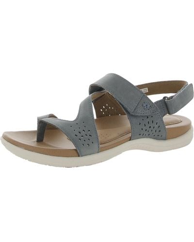 Cobb Hill Rubey Leather Cushioned Footbed Slingback Sandals - Gray