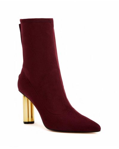 Katy Perry The Dellilah Faux Suede Pointed Toe Mid-calf Boots - Red