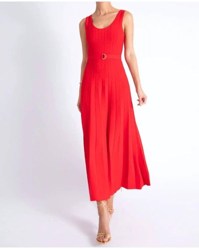 Karina Grimaldi Ingrid Knit Midi Dress - Red