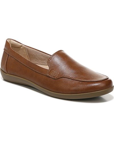 LifeStride Nina Faux Leather Slip On Loafers - Brown