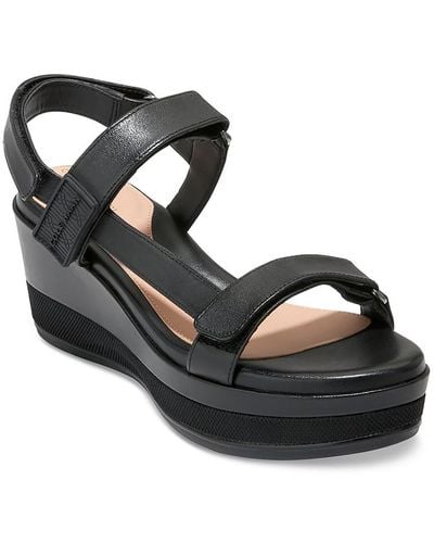 Cole Haan Grand Ambition Ayer Faux Leather Strappy Platform Sandals - Black