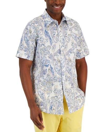 Club Room Calma Woven Floral Button-down Shirt in Blue for Men | Lyst