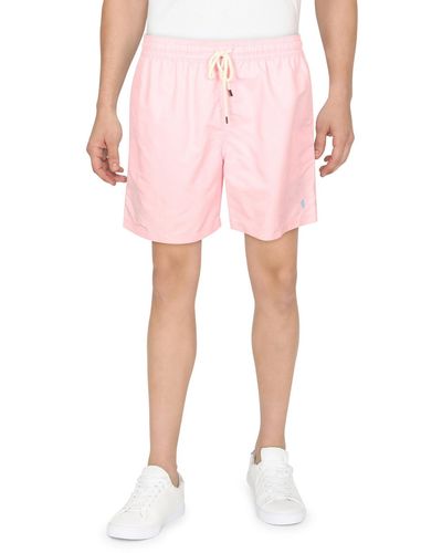 Polo Ralph Lauren Solid 5' Inseam Swim Trunks - Pink
