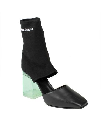 Palm Angels Sock Cutout Plexi Heel Ankle Boots - Black /