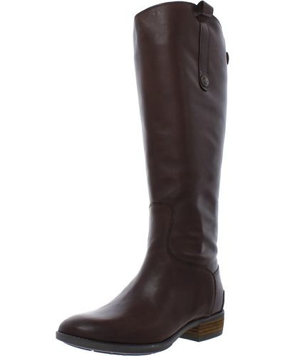 Sam Edelman Penny2 Wide Calf Leather Riding Boots - Black