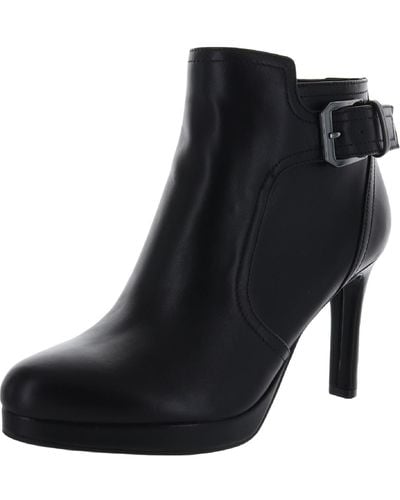 Naturalizer Tatum Leather Ankle Booties - Black