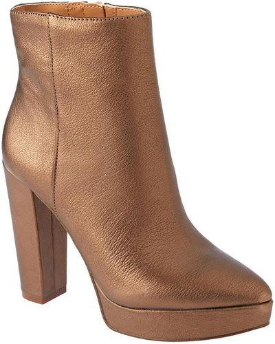 Jessica Simpson Selmie Side Zip Almond Toe Ankle Boots - Brown