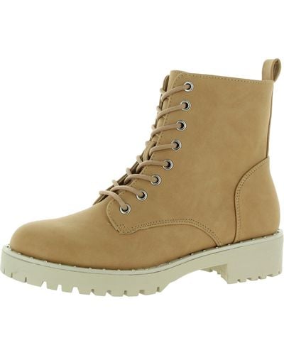 DV by Dolce Vita Opalus Zipper Lace Up Combat & Lace-up Boots - Natural