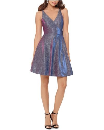 Xscape Glitter Metallic Party Dress - Multicolor