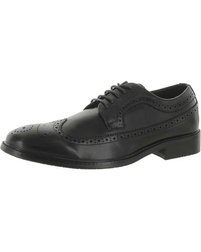 Vance Co. Gordy Faux Leather Lace Up Dress Shoes - Black