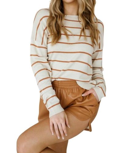 Wishlist Blanca Striped Sweater - Brown