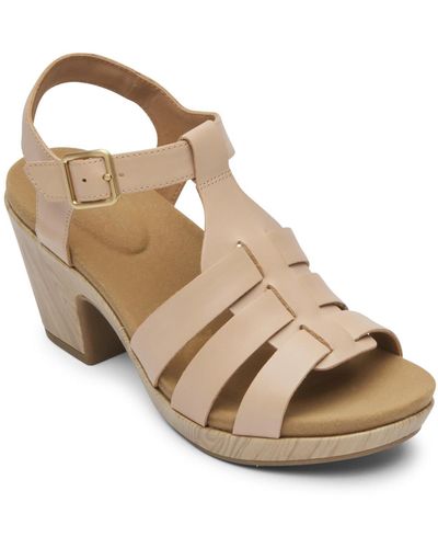 Rockport Vivianne Woven Faux Leather Dressy Strappy Sandals - Brown