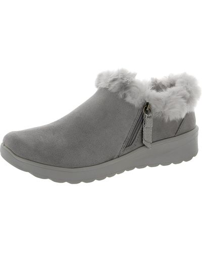 Bzees Genuine Faux Shearling Padded Insole Booties - Gray