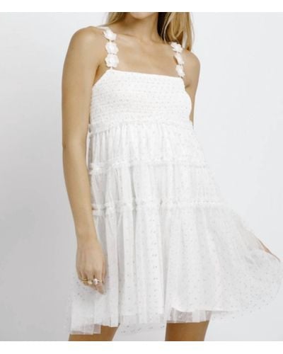 Storia Tulle Dot Dress - White