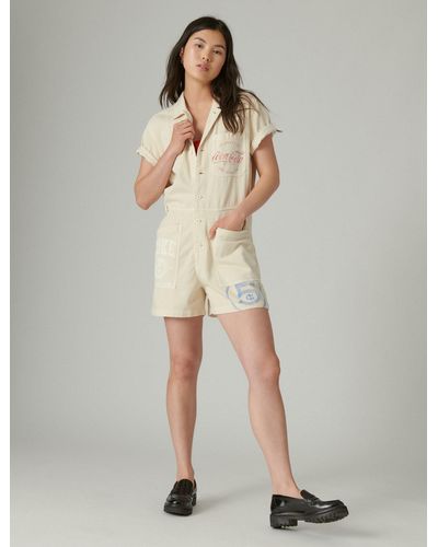 Lucky Brand Coca-cola Ss Romper - Natural