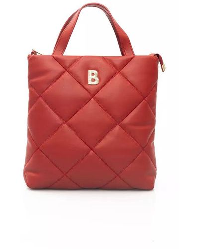 Baldinini Elegant Leather Shoulder Bag With En Accents - Red