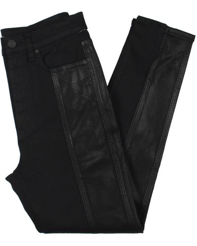 Hudson Jeans Centerfold Coated Denim Skinny Jeans - Black