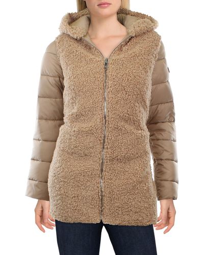 Sam Edelman Faux Fur Cold Weather Anorak Jacket - Natural
