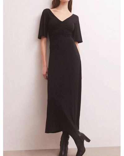 Z Supply Kara Flutter Sleeve Midi Dress - Black
