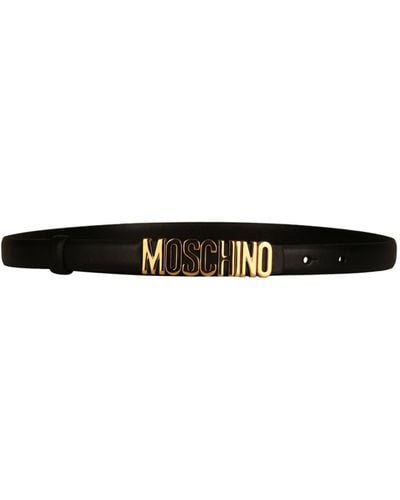 Moschino Leather Logo Belt - White