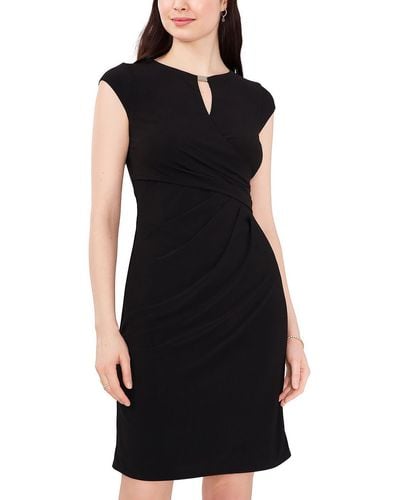 Msk Faux-wrap Mini Sheath Dress - Black