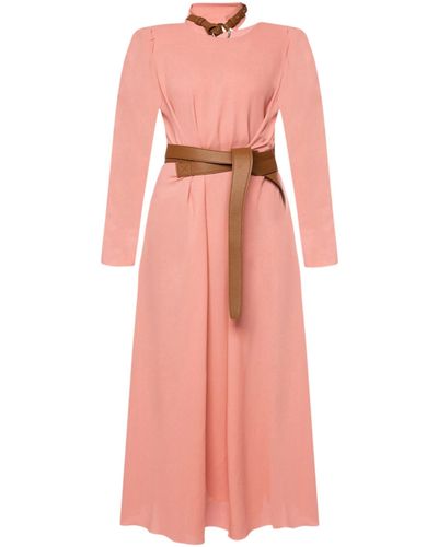 Stella McCartney Belted Silk Dress - Pink