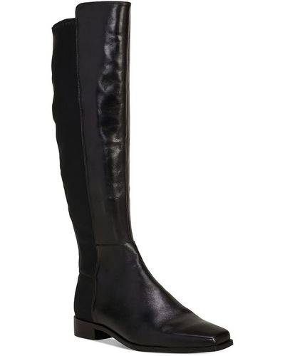 Vince Camuto Leather Wide Calf Knee-high Boots - Black