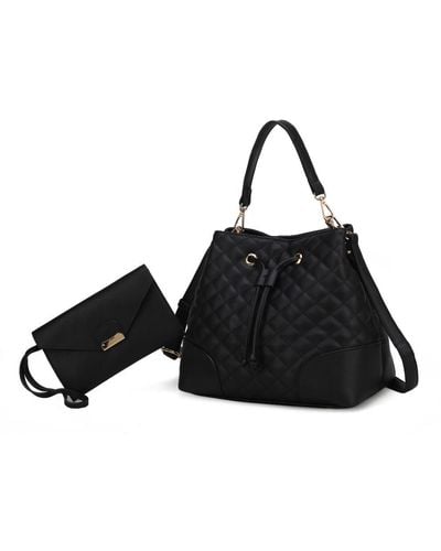 MKF Collection by Mia K Wendy Bucket Bag With Wristlet - 2 Pieces - Black